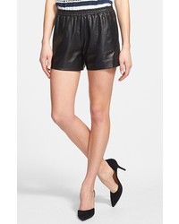Vince Perforated Leather Boxer Shorts Black Xx Small