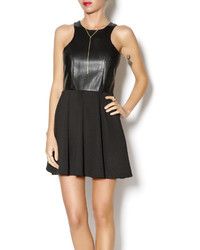 Blvd Collection Faux Leather Skater Dress