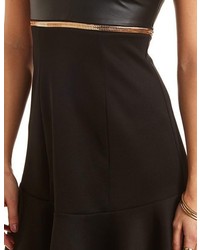 Charlotte Russe Faux Leather Fluted Skater Dress
