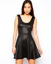 Club L Embossed Leather Look Skater Dress