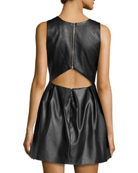 Madison Marcus Faux Leather Bow Front Dress Black