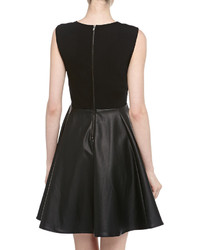 Romeo & Juliet Couture Faux Leather Fit And Flare Dress Black