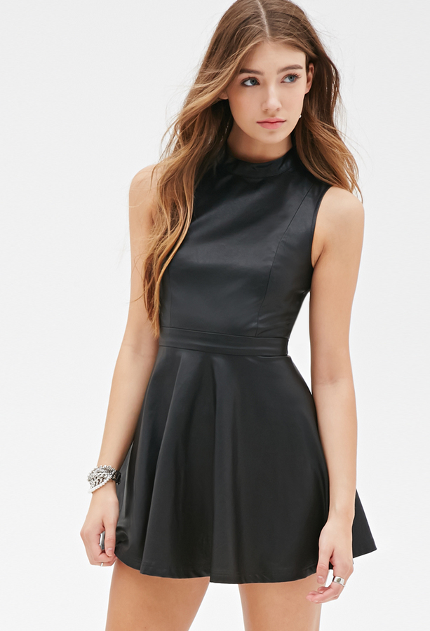 forever 21 leather dress