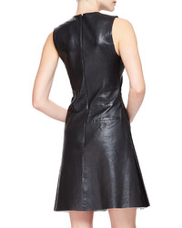 McQ by Alexander McQueen Mcq Alexander Mcqueen Fit Flare Sleeveless Leather Dress