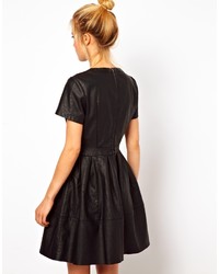 Asos Skater Dress In Leather Look