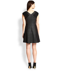 Rebecca Taylor Tweed Combo Fit Flare Dress