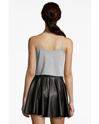 Boohoo Jules Leather Look Skater Skirt, $30 | BooHoo | Lookastic.com