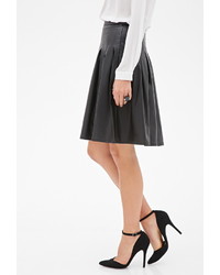 Forever 21 Contemporary Faux Leather Box Pleated Skirt