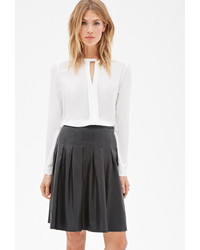 Forever 21 Contemporary Faux Leather Box Pleated Skirt