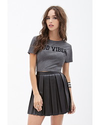 Forever 21 Faux Leather Pleated Skirt