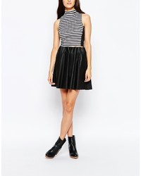 Vero Moda Faux Leather Skater Skirt