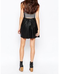 Vero Moda Faux Leather Skater Skirt