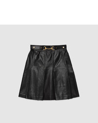 Gucci Leather Pleated Skirt