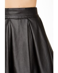 Nasty Gal Pleated Faux Leather Skater Skirt