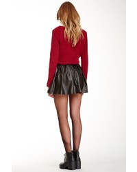 Nasty Gal Pleated Faux Leather Skater Skirt
