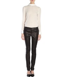 Saint Laurent Leather Jeans Black