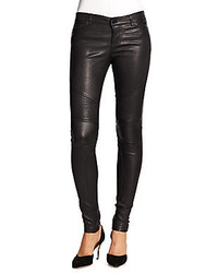Vince Leather Motocross Style Skinny Jeans