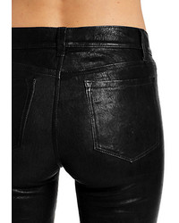 J Brand Mid Rise Leather Skinny Jeans
