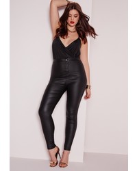 Missguided Plus Size Coated Skinny Jeans Black