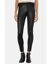 Topshop Moto Leigh Faux Leather Front Skinny Jeans