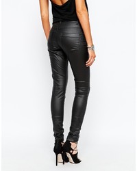 Noisy May Petite Fame Coated Skinny Jeans With Zip Pockets