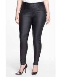 City Chic Plus Size Wet Look Stretch Skinny Jeans