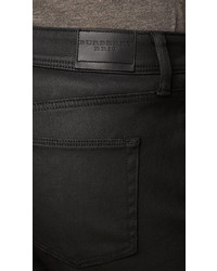 Burberry Skinny Fit Low Rise Wax Coated Jeans