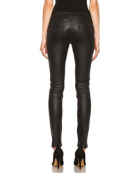 Current/Elliott The Ankle Skinny Leather Pant In Black