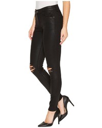7 For All Mankind The Ankle Skinny W Destroy In Black Coated Fashion 3 Jeans