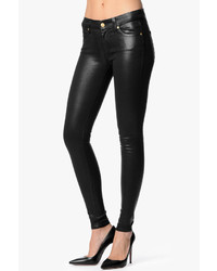 7 For All Mankind The Skinny In High Shine Leather Like Black