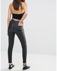 Missguided Vice High Waisted Super Stretch Coated Skinny Jean