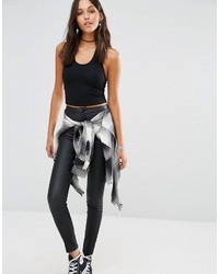 Missguided Vice High Waisted Super Stretch Coated Skinny Jean