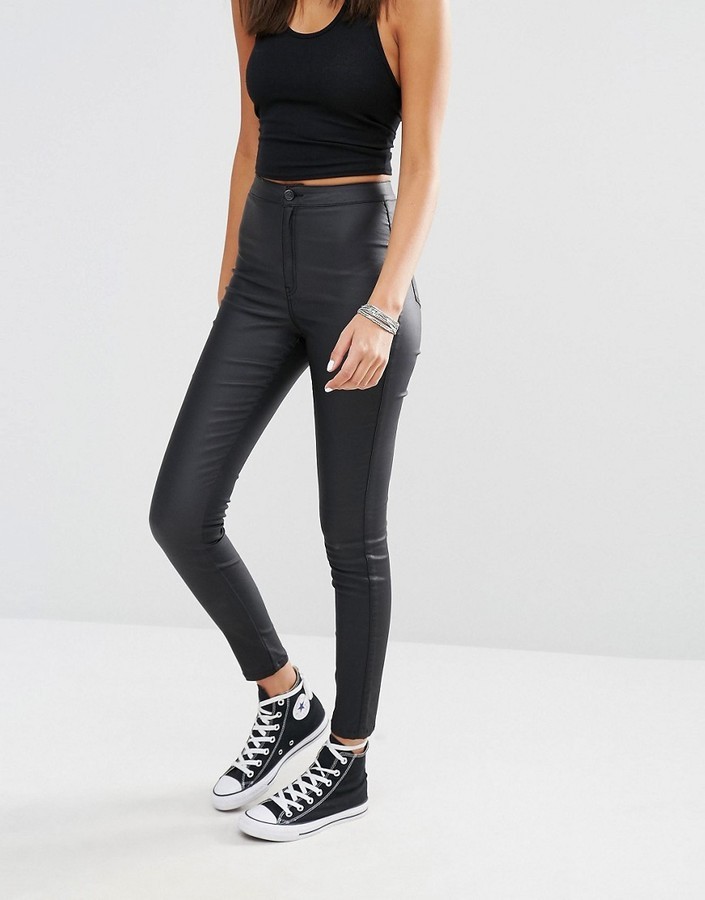 missguided coated jeans
