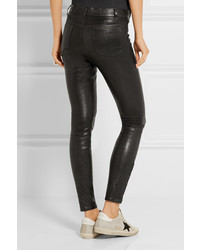 J Brand 8001 Leather Skinny Pants Black