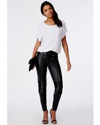 Missguided Anabel Pu Biker Trousers Black