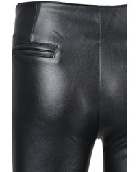 Choies Black Pu Tight Pants With Zipper Detail