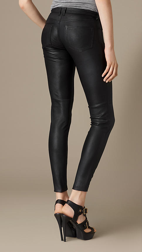 Burberry leather cheap pants