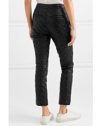 Frame Cropped Quilted Leather Straight Leg Pants