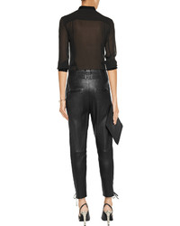 Isabel Marant Curtis Lace Up Leather Tapered Pants