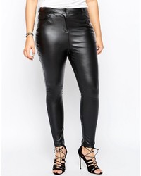 Asos Curve Skinny Pant In Leather Look