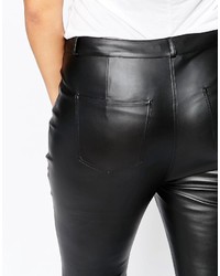 Asos Curve Skinny Pant In Leather Look