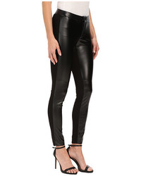 Dknyc Faux Leather Skinny Ankle Ponte Pant