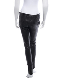 Roberto Cavalli Embroidered Leather Pants W Tags