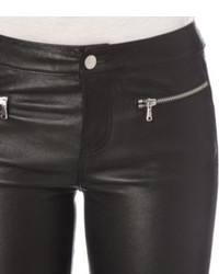 J Brand Emma Skinny Mid Rise Leather Trousers