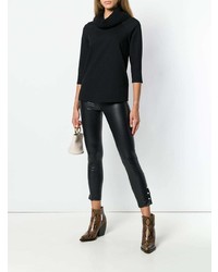 Twin-Set Faux Leather Cropped Trousers