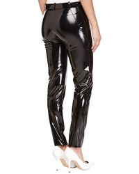 Versace Faux Leather Pants With Ankle Zip