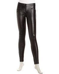 Romeo & Juliet Couture Faux Leather Ponte Skinny Pants Black