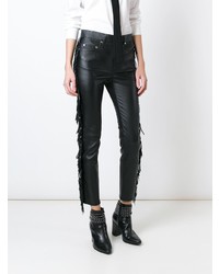 Saint Laurent Fringed Leather Trousers
