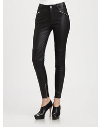 BLK DNM High Rise Leather Skinny Pants