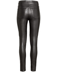 H&M Imitation Leather Pants Black Ladies